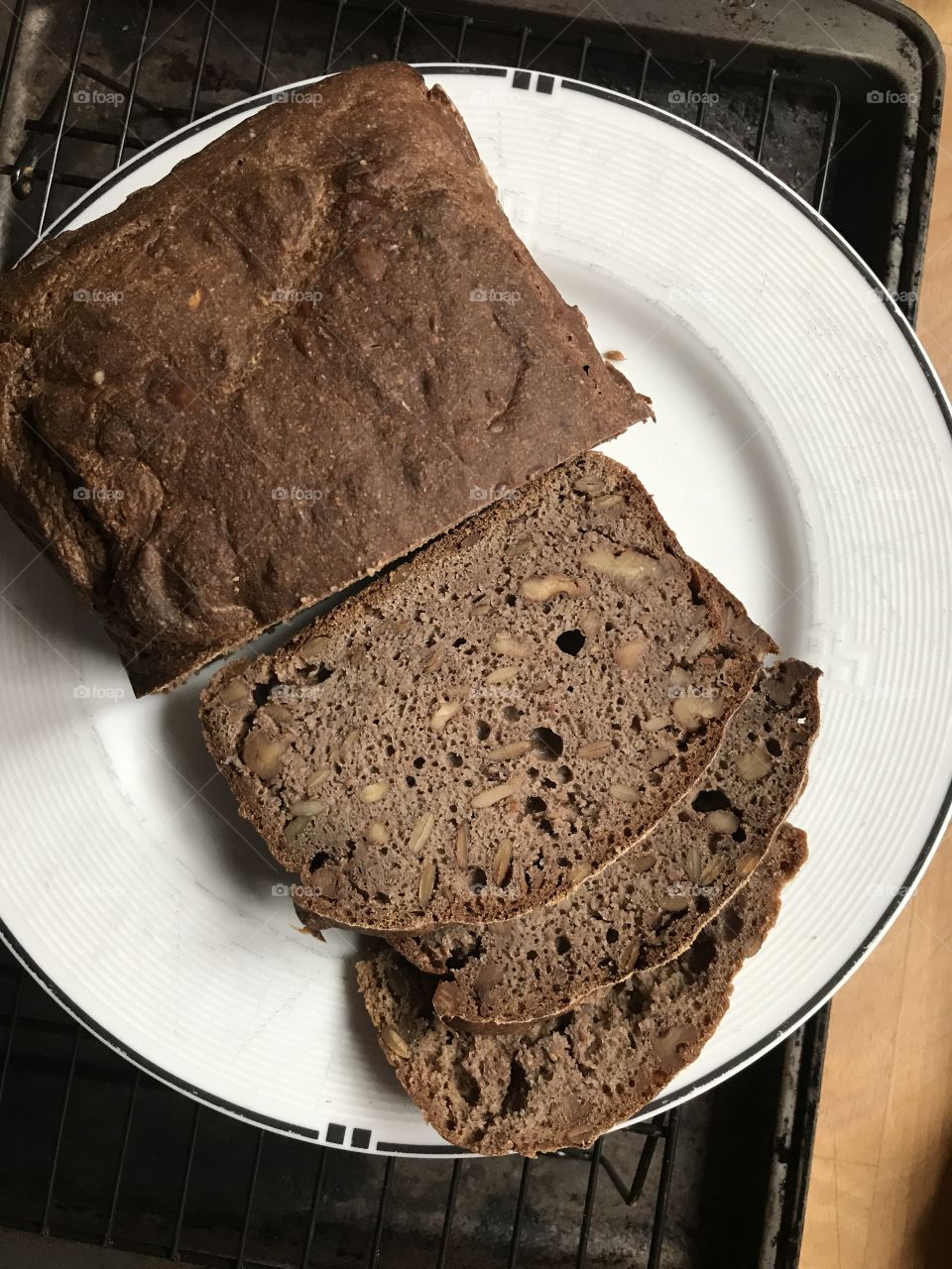 Rye bread with nuts and seeds