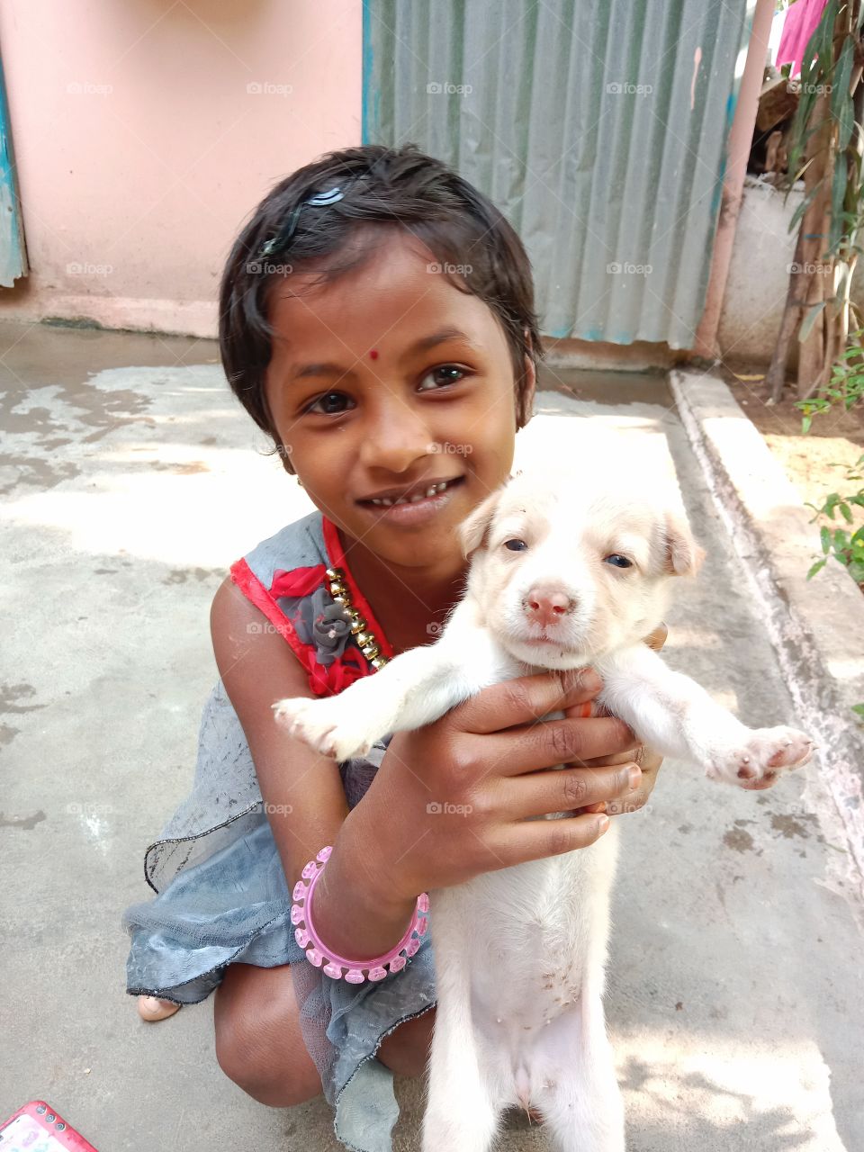 asmitha with dog