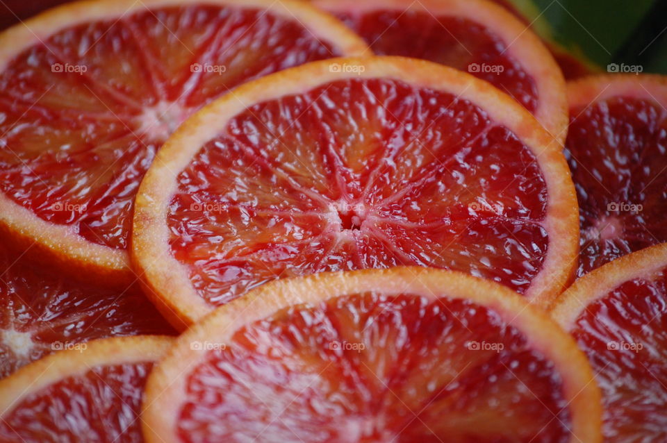 Slices of grapefruits