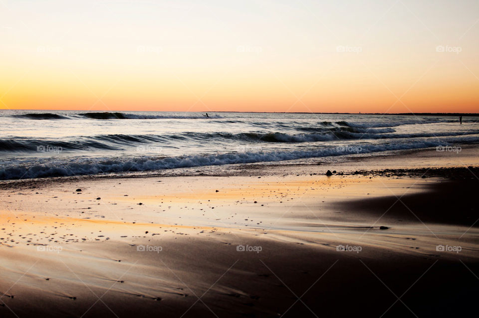 beach sunset water sand by ilsem16