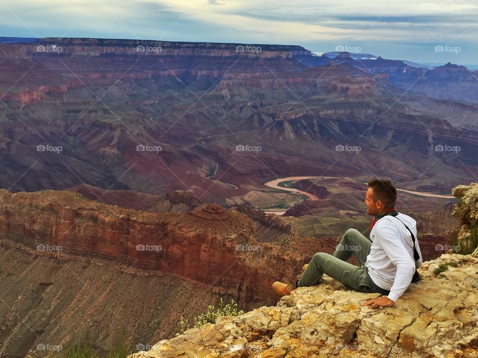 Sitting at Gran canyon. Sitting at Gran canyon