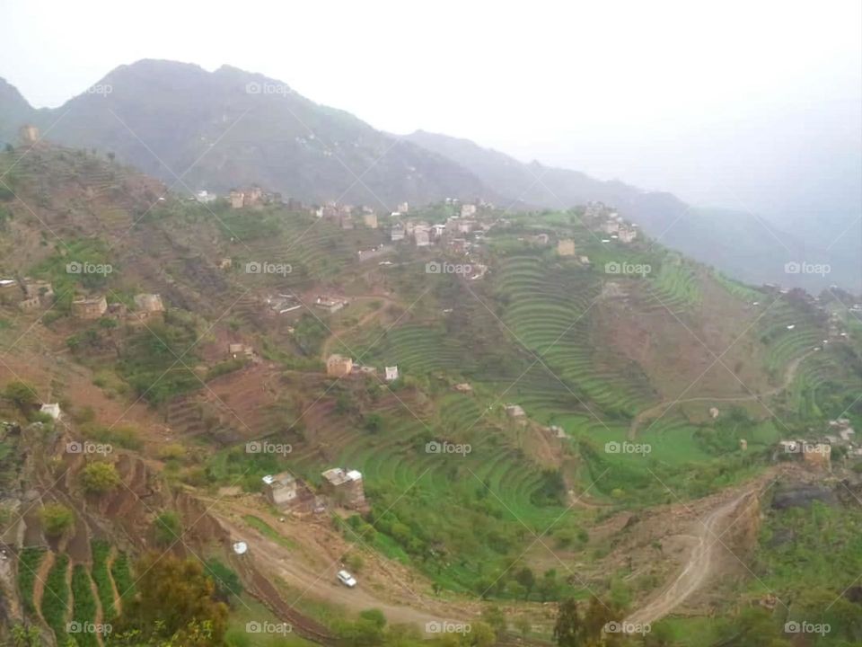 Glory be to God, the magnificent and picturesque view and the natural green trees are a view that is nothing more wonderful than it