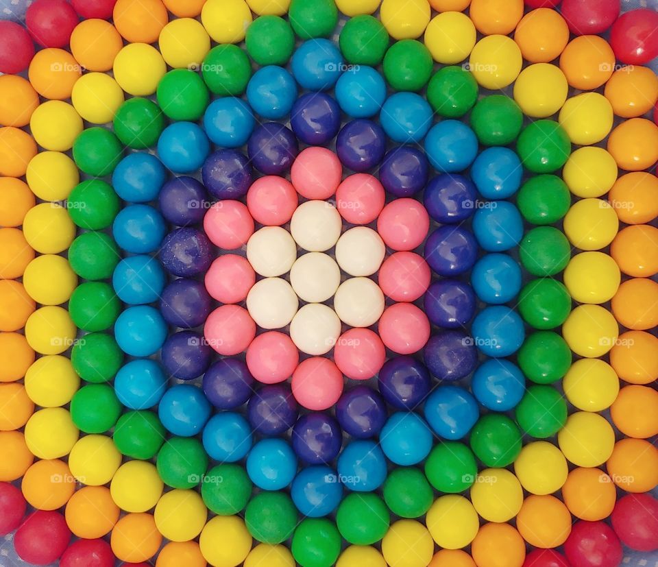 A colorful array of Gumballs in design