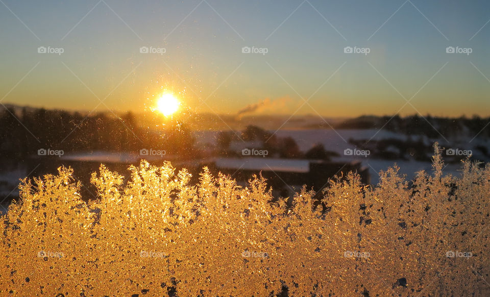 Ice on window. 