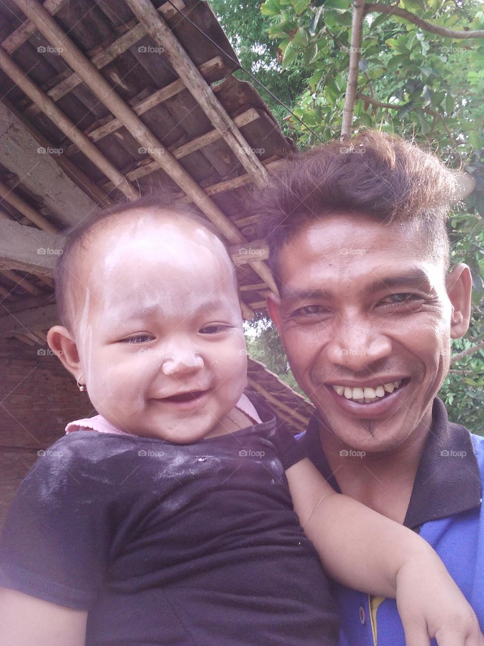 fun togetherness of a father and son