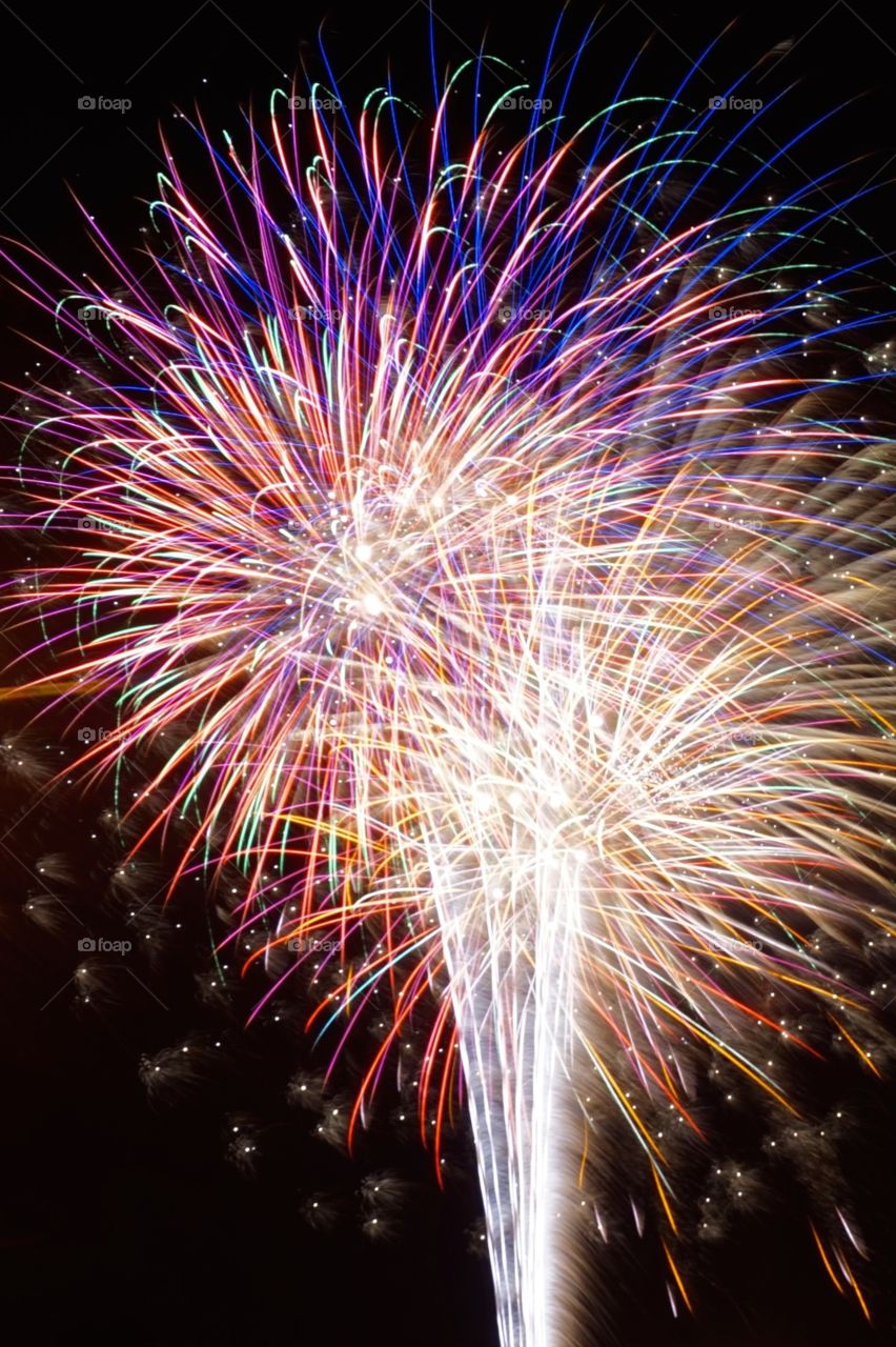 Long exposure fireworks shot on the 4th of July 