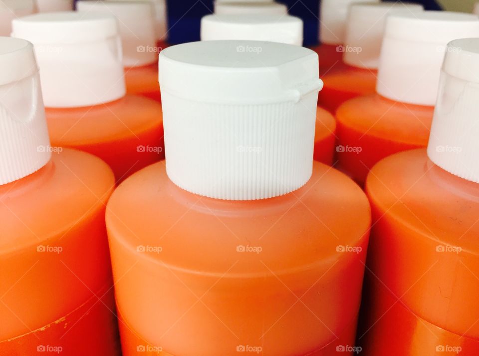 Orange Color Story - craft paint in plastic bottles