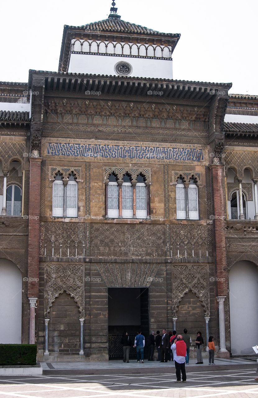 Palacio Rey Pedro I. Palacio del rey don Pedro I, Patio de la Montería, Reales Alcázares (Sevilla - Spain)