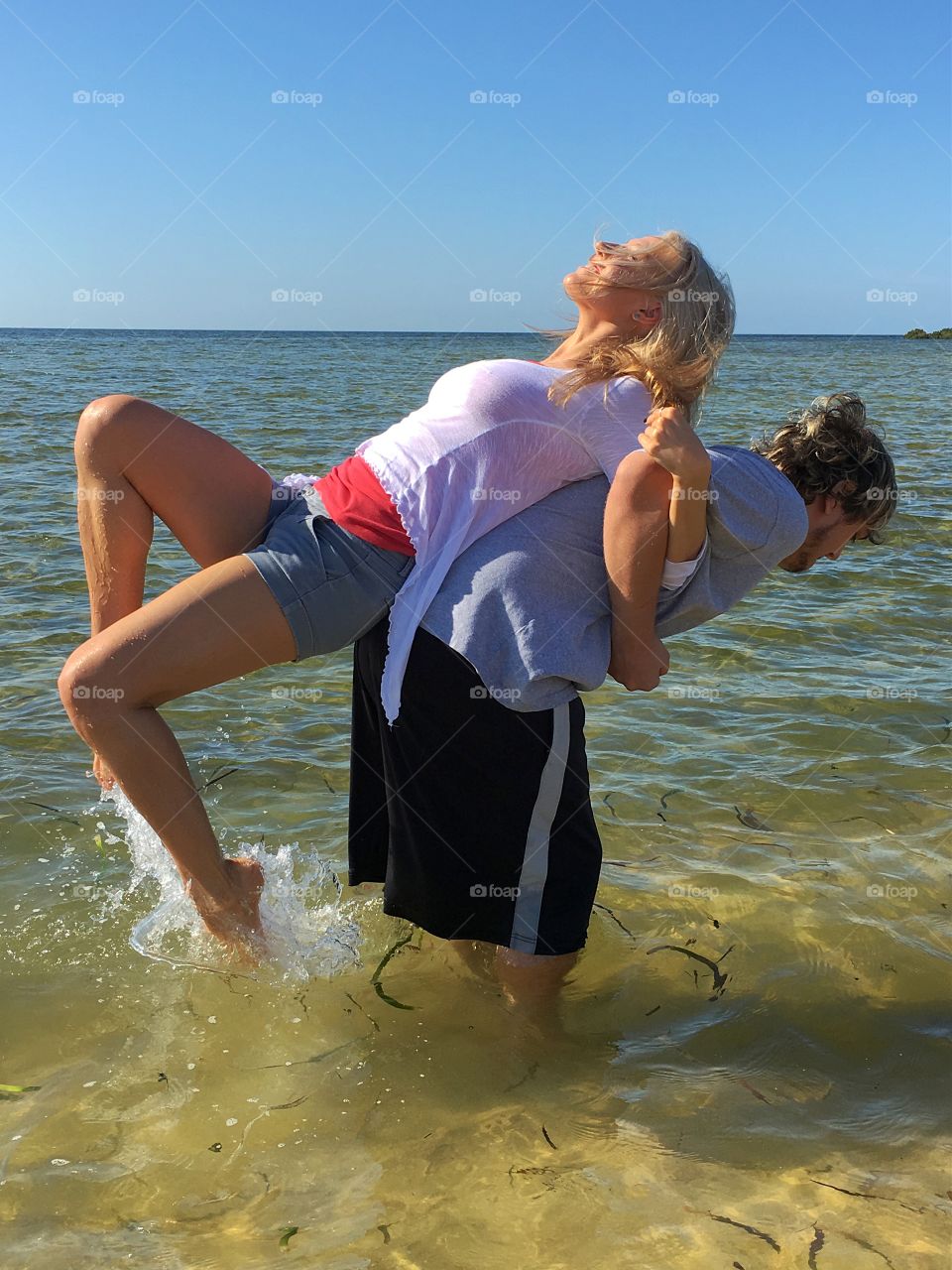 Couple having fun at beach