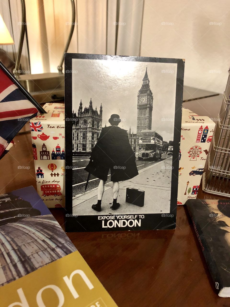 British humor postcard with London collection.