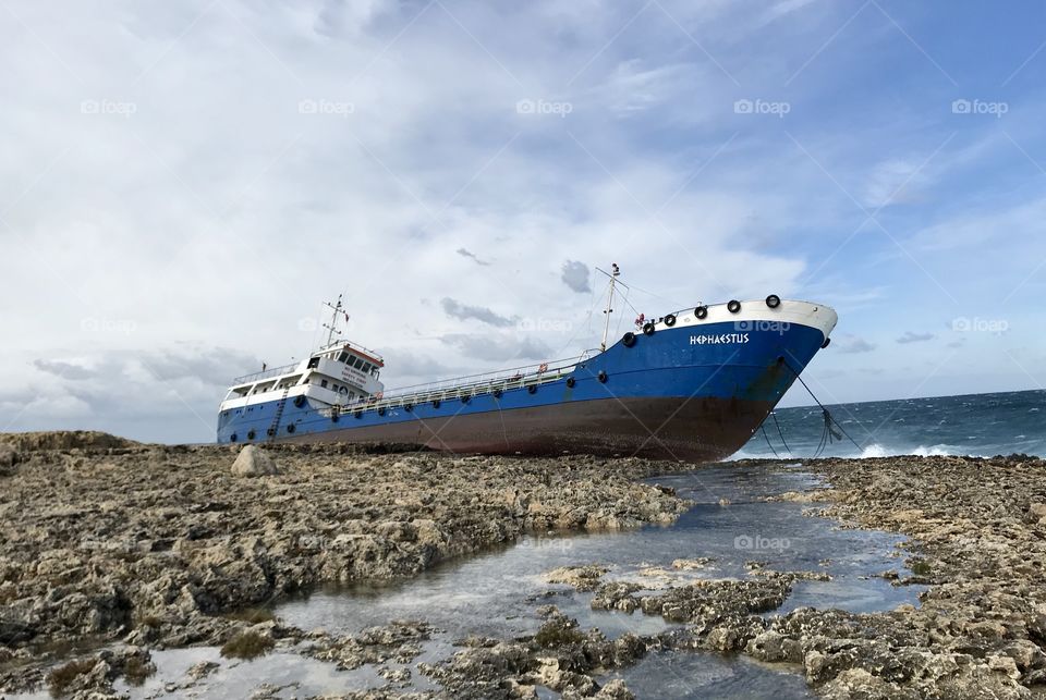A Togo registered Ship ran aground in Malta during a storm.