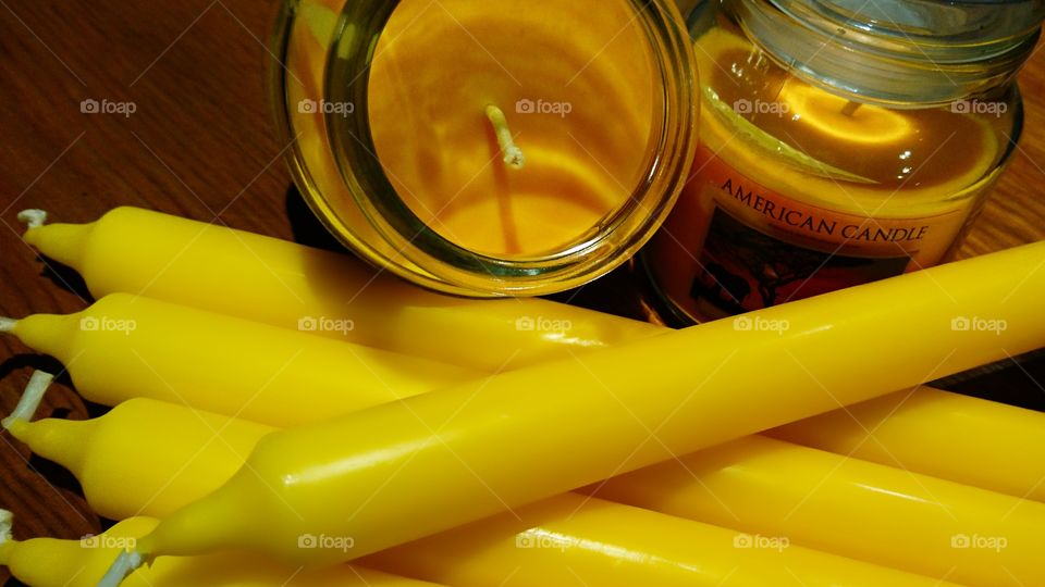 Yellow candles