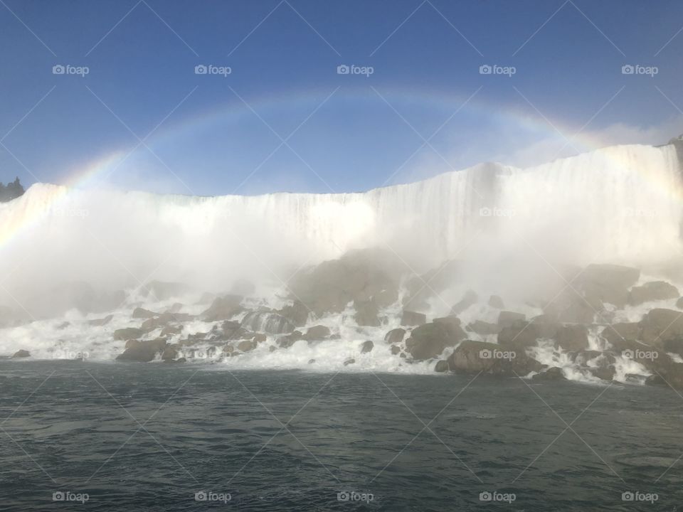 Niagara Falls with a rainbow