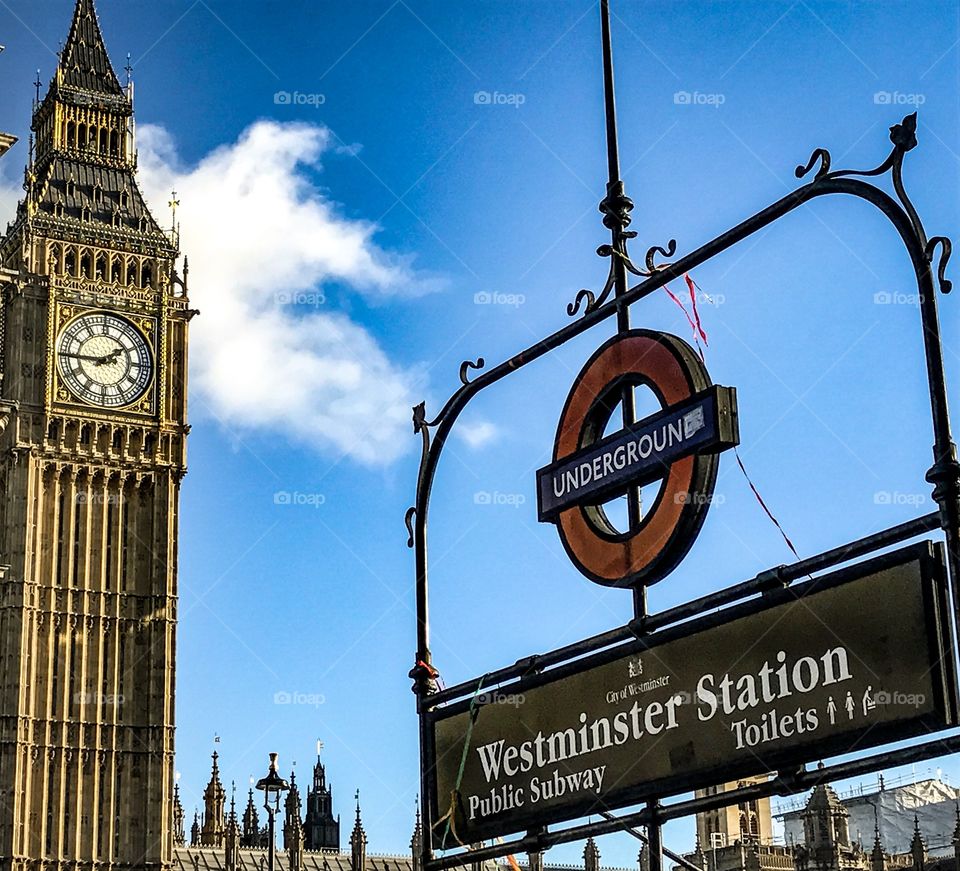 Westminster station and Big Ben