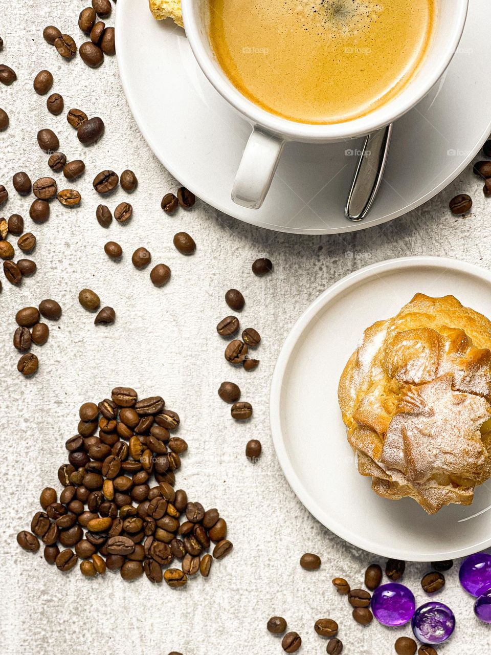 Morning coffee with dessert