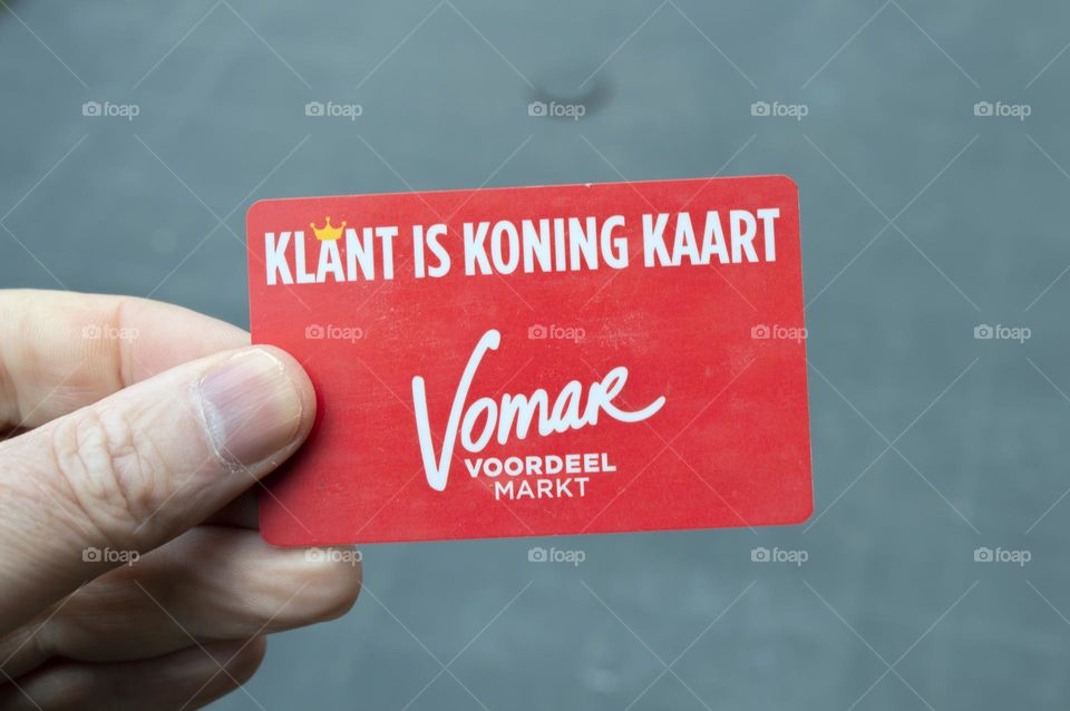 Close Up Vomar Supermarket Customer Card At  Amsterdam The Netherlands 11-6-2024