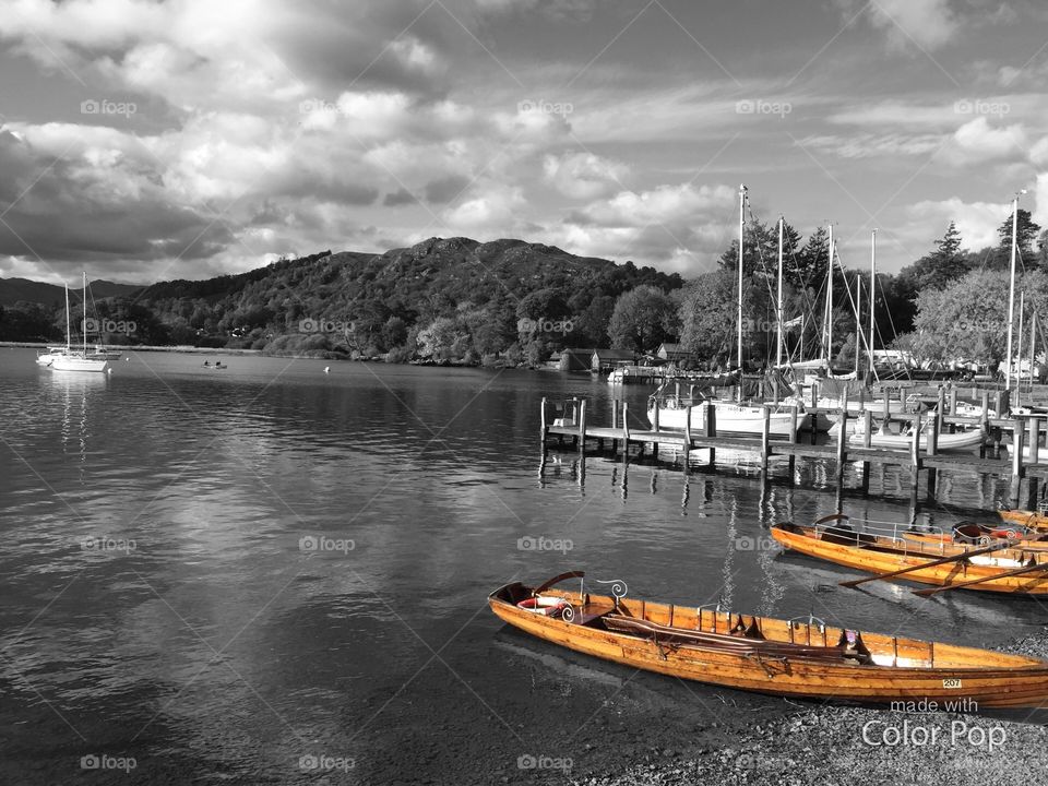 Lake District, colour popped boats