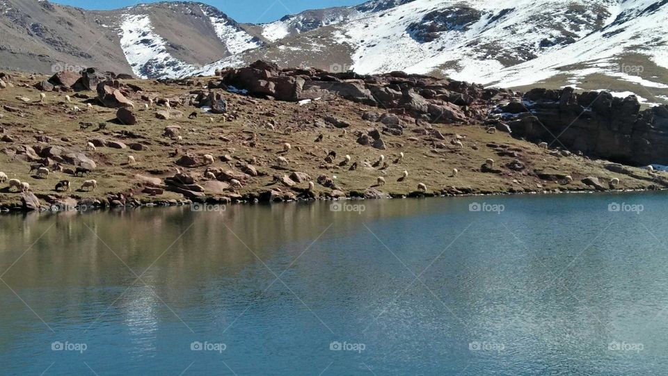 Beautiful view to high mountain in morocco.