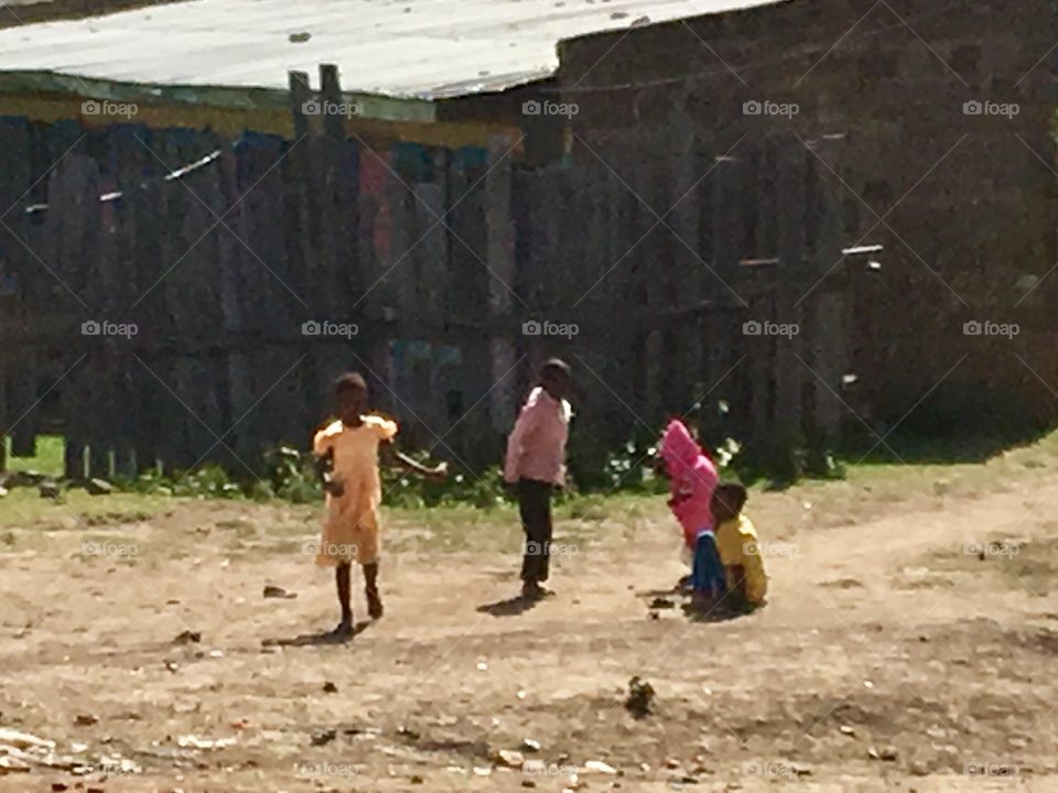 Kids playing in Kenya