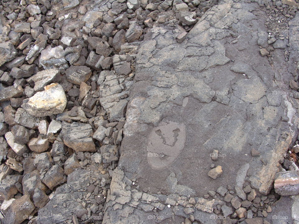 Pele's mark. A mark of Madame Pele? Stumbled upon this during a trek into a lava field