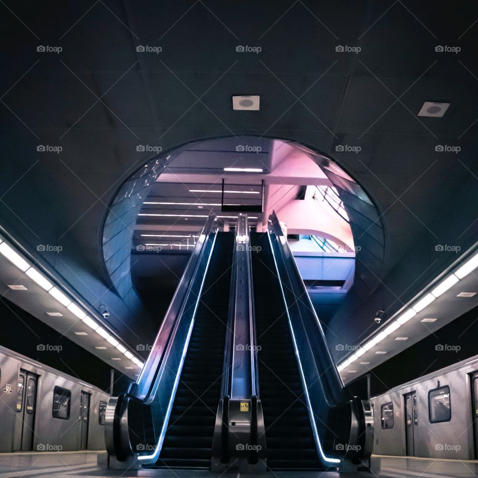 Fast, Subway System, Escalator, Transportation System, Modern