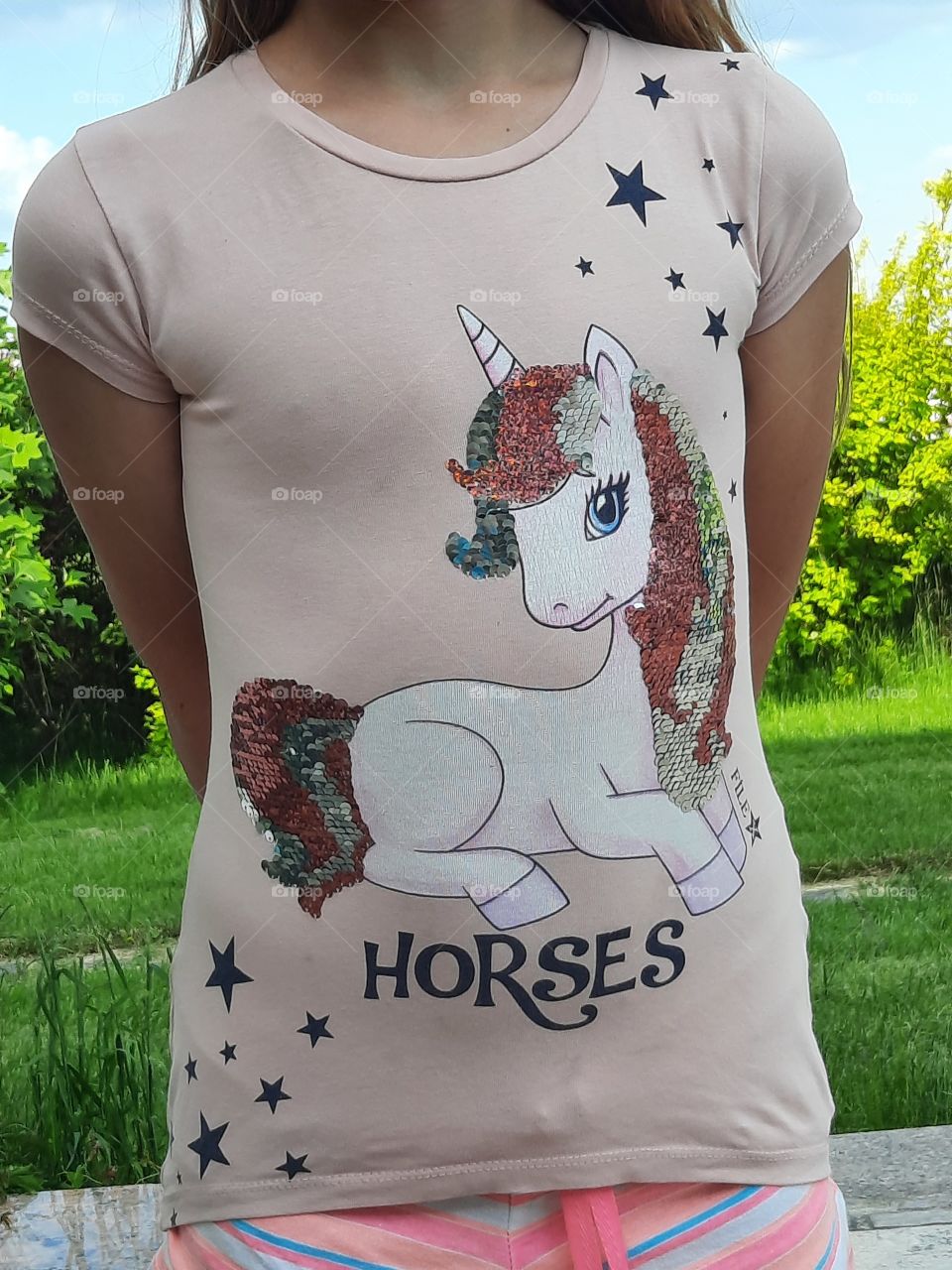 unicorn as decoration of  T-shirt