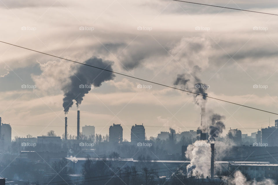 pollution pipes in the city