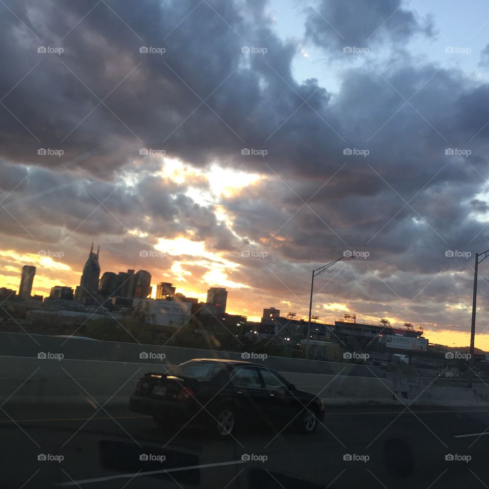 Nashville at sunset