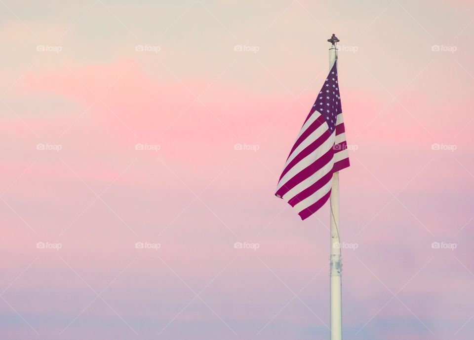 American Flag Cotton Candy Sky