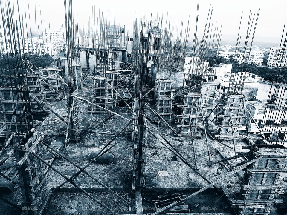 Construction Site View Shot on Camera