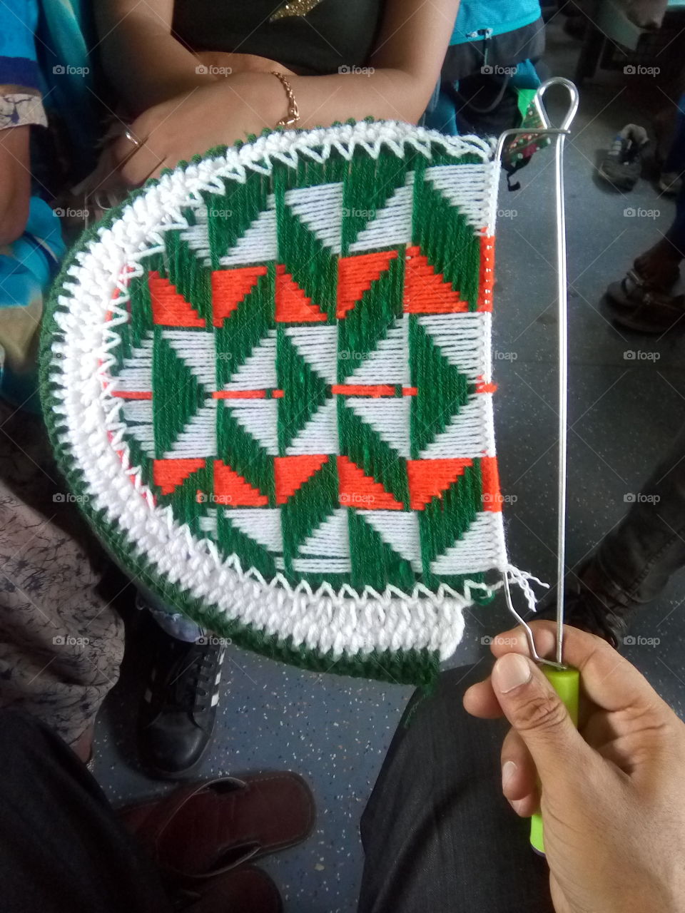 a beautiful handy fan useful in hot days for air when electricity fail