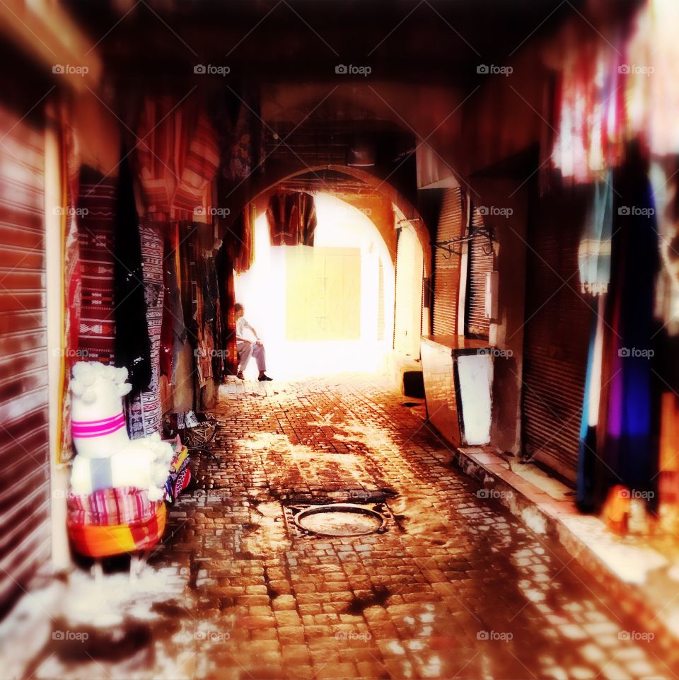 Marrakech back streets in Medina 