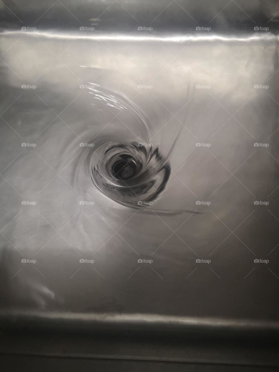 This whirpool was created while draining the water on the sink