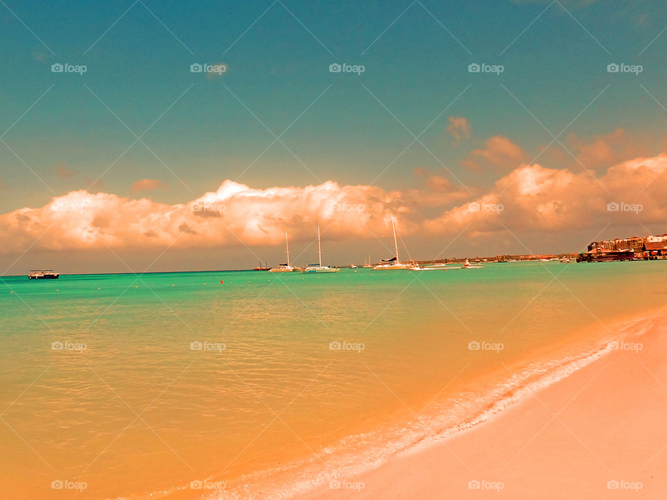 Aruba beach. beautiful beach of aruba