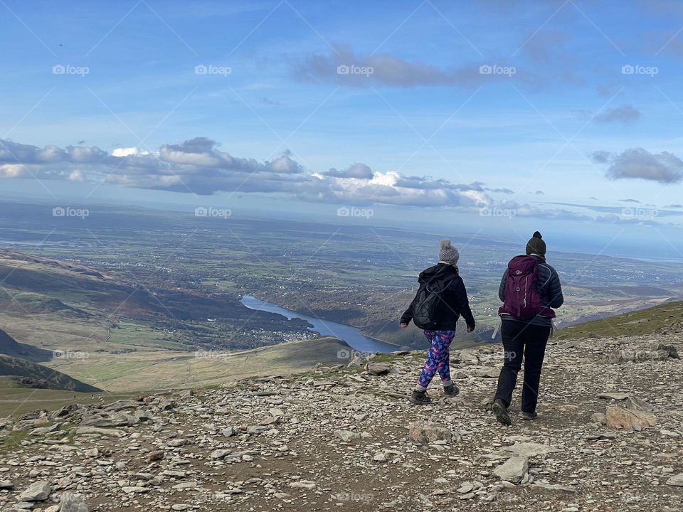 Walking high on a mountain 