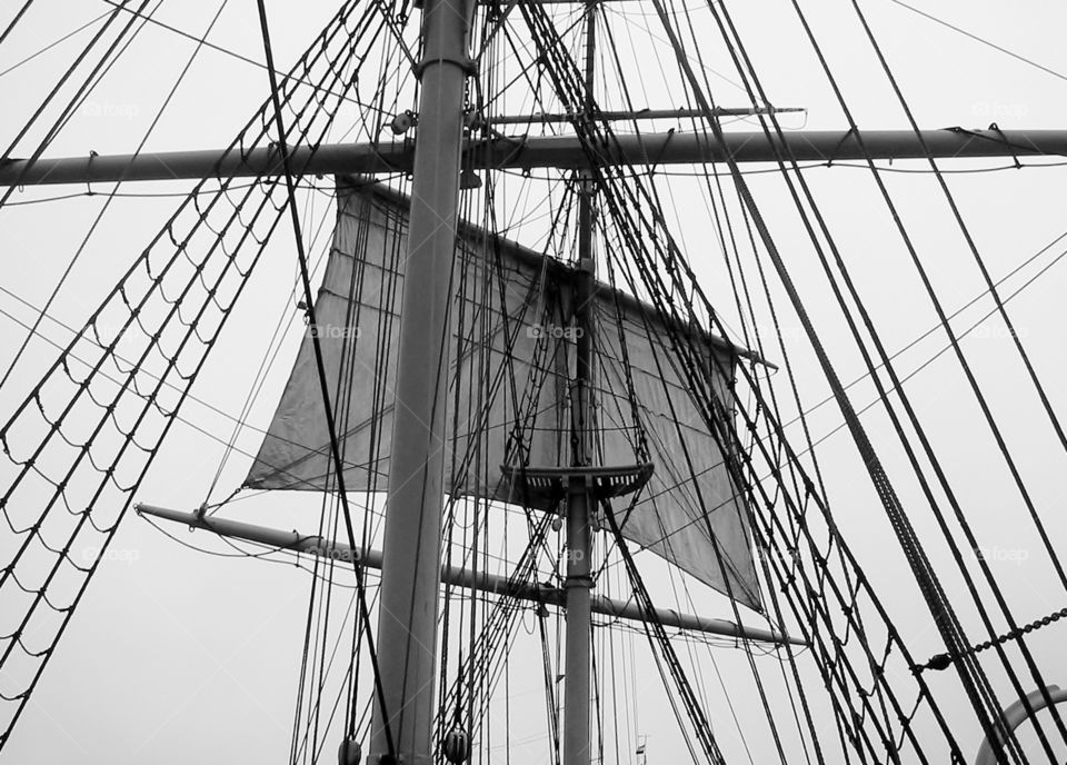Majestic . Looking up at the rigging and sail...let's go sailing mission 