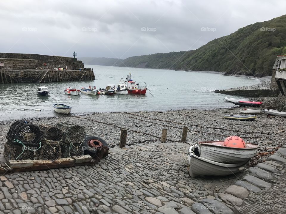 More from the picturesque natural beauty of Clovelly harbor, always looking lovely whatever the weather.