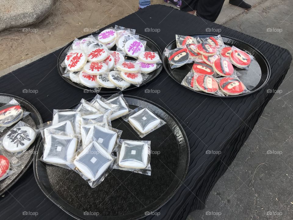 Bujinkan ninjutsu cookies. An extraordinary sight for sore eyes no doubt. It was worth photographing them before they all vanished for good.