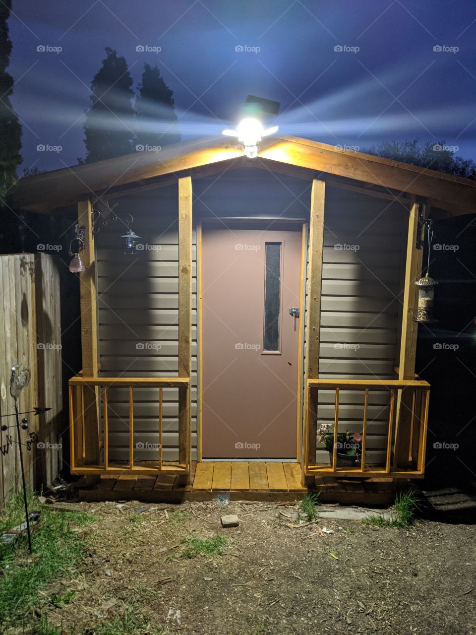 shed in the evening