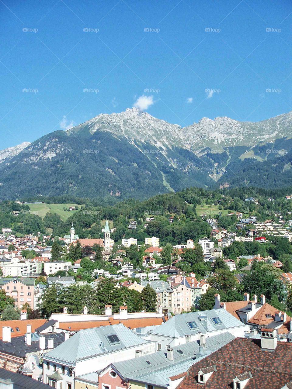 View Of town and mountains, Innsbruck