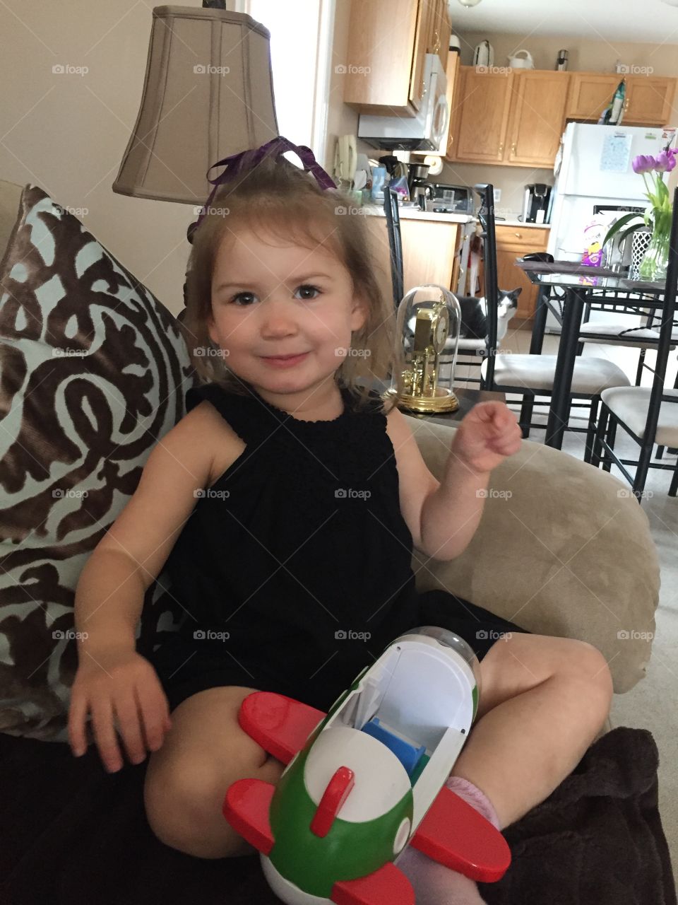 Relaxing On Couch In Living Room