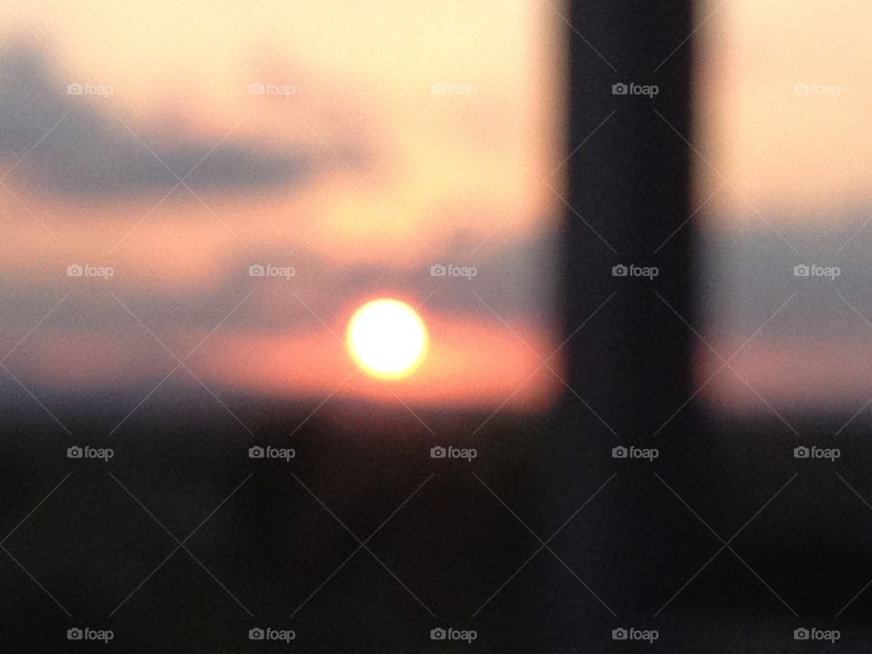Out of focus shot of sunrise in Mauritius