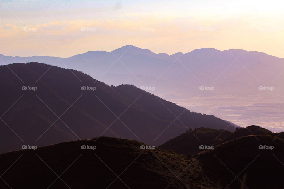 Mountain range at sunrise