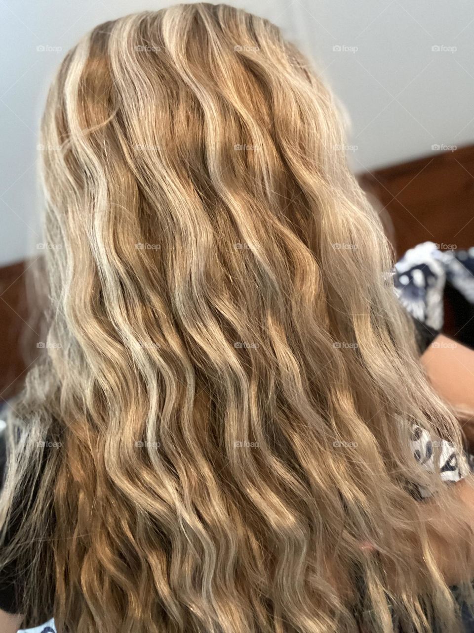 Beautifully highlighted blonde way hair