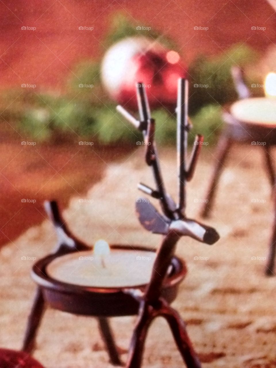 Christmas reindeer candle