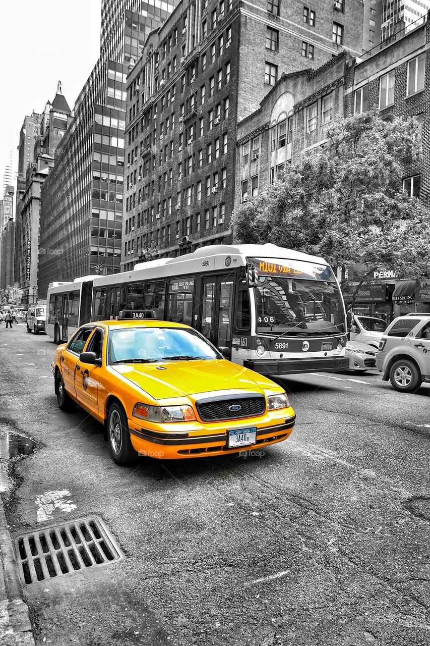 Yellow cab in New York 