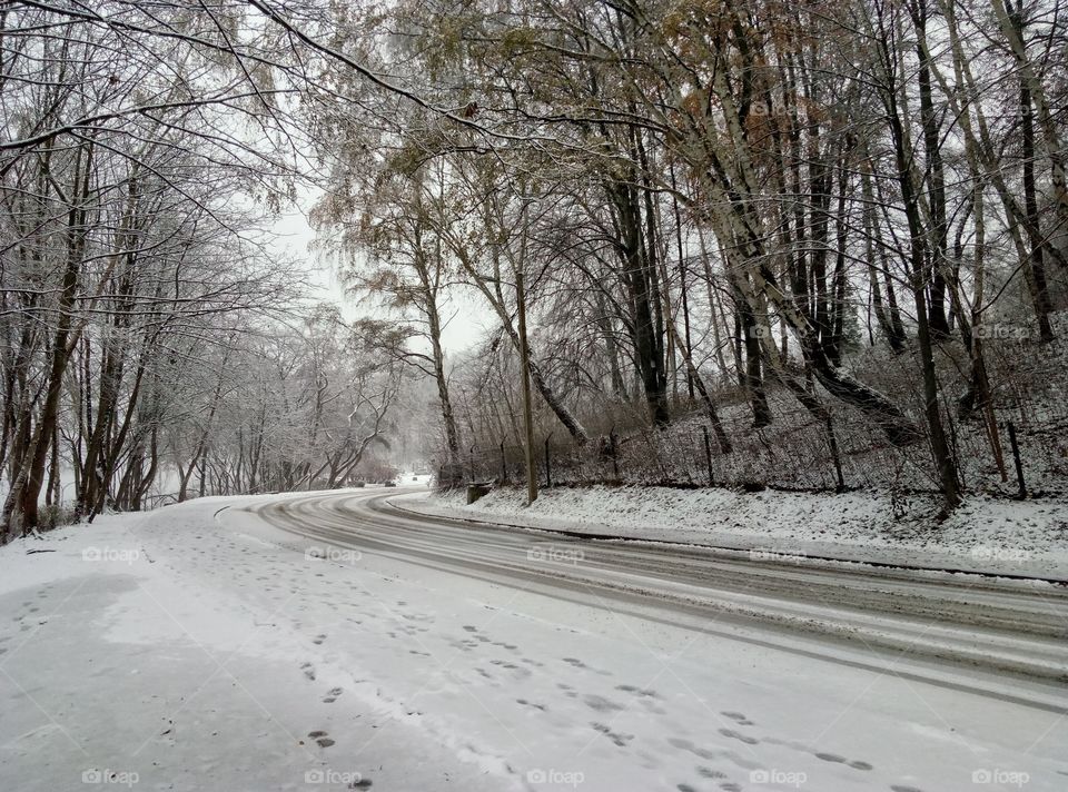 snowy road