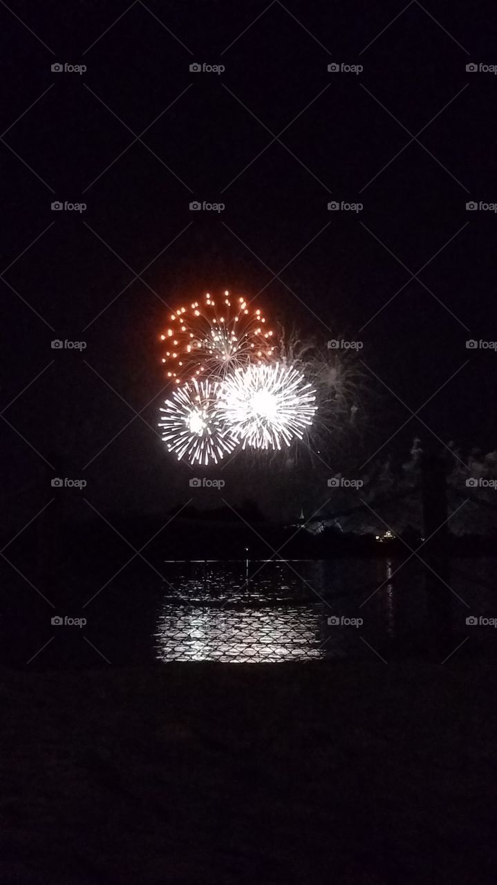 Viewing Magic Kingdom Fireworks  from the Beach at the Disney Polynesian Resort