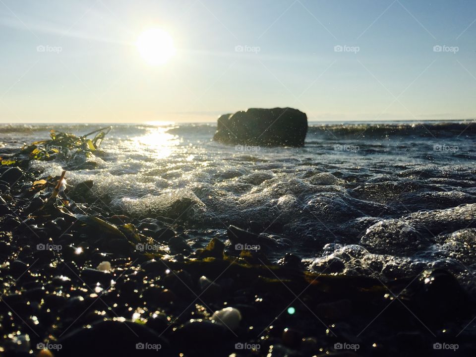 Sun setting over the Pacific