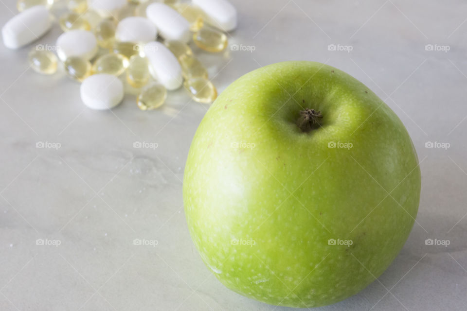 Green apple natural vitamins 